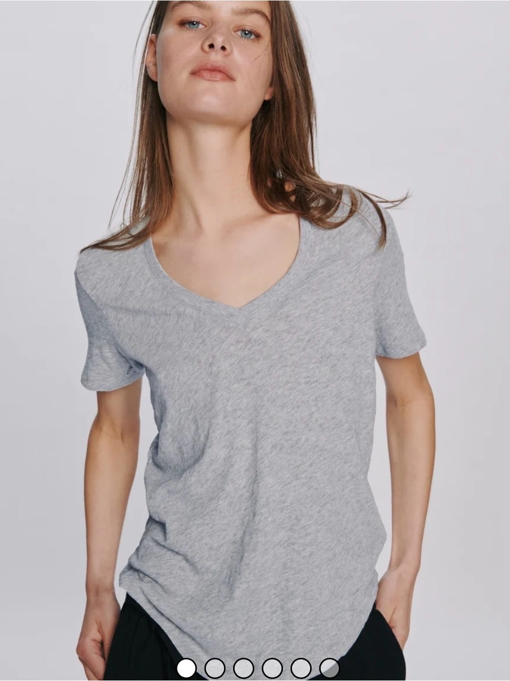 ATM Women's Heather Gray V-Neck Tee